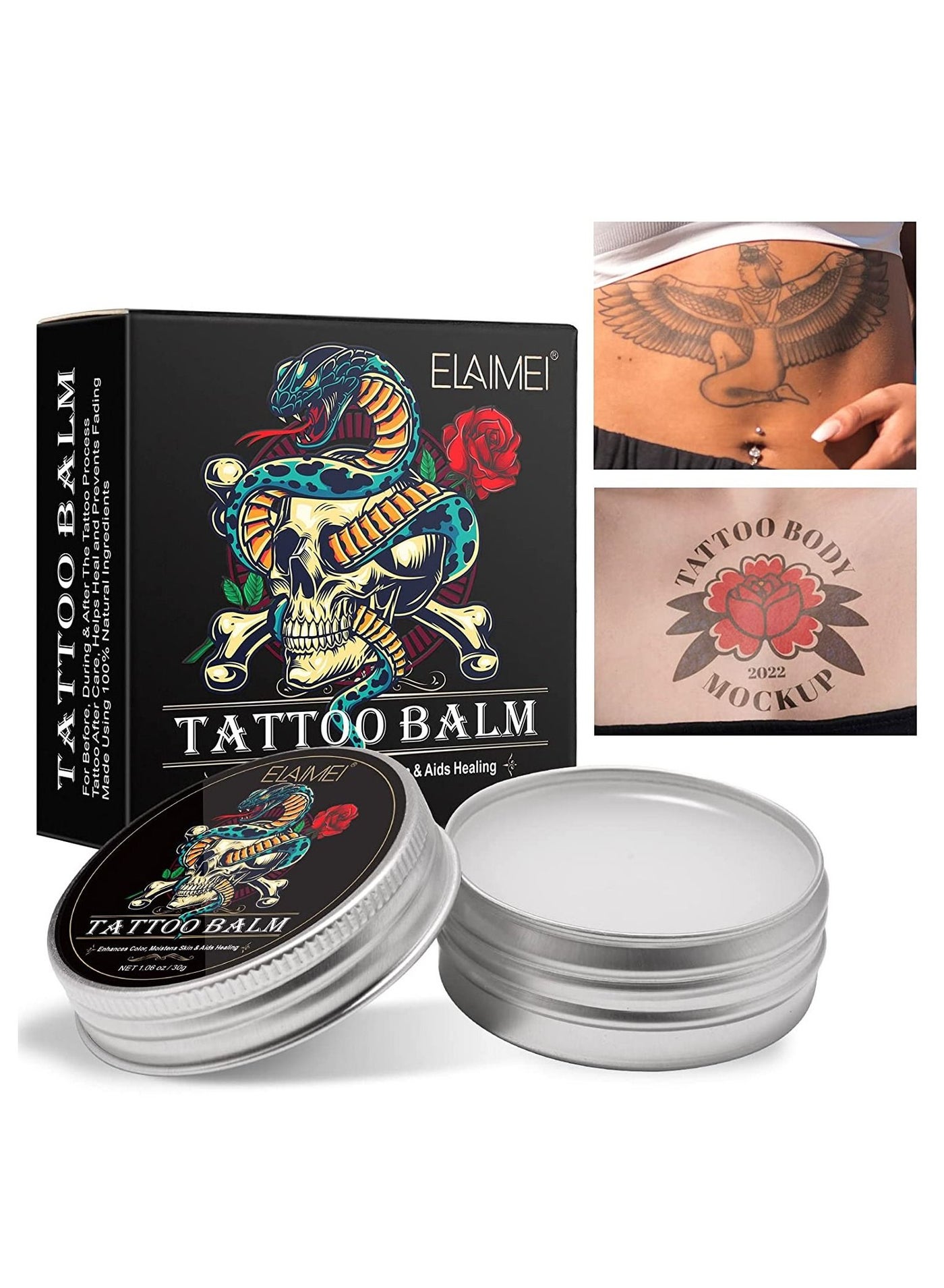 Tattoo Balm Aftercare Cream Ointment for Before During and Post Tattoo Moisturizing Balm to Promote Skin Healing 30g