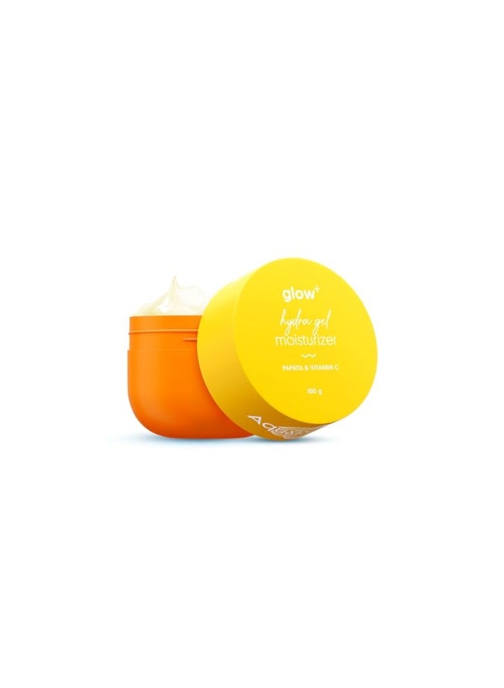 Aqualogica Glow+ Hydra Gel Moisturizer with Vitamin C & Papaya - 100 g|24-Hour Intense Hydration|Weightless Water-Like Gel Texture|Non Sticky & Quick Absorbing for Glowing Skin