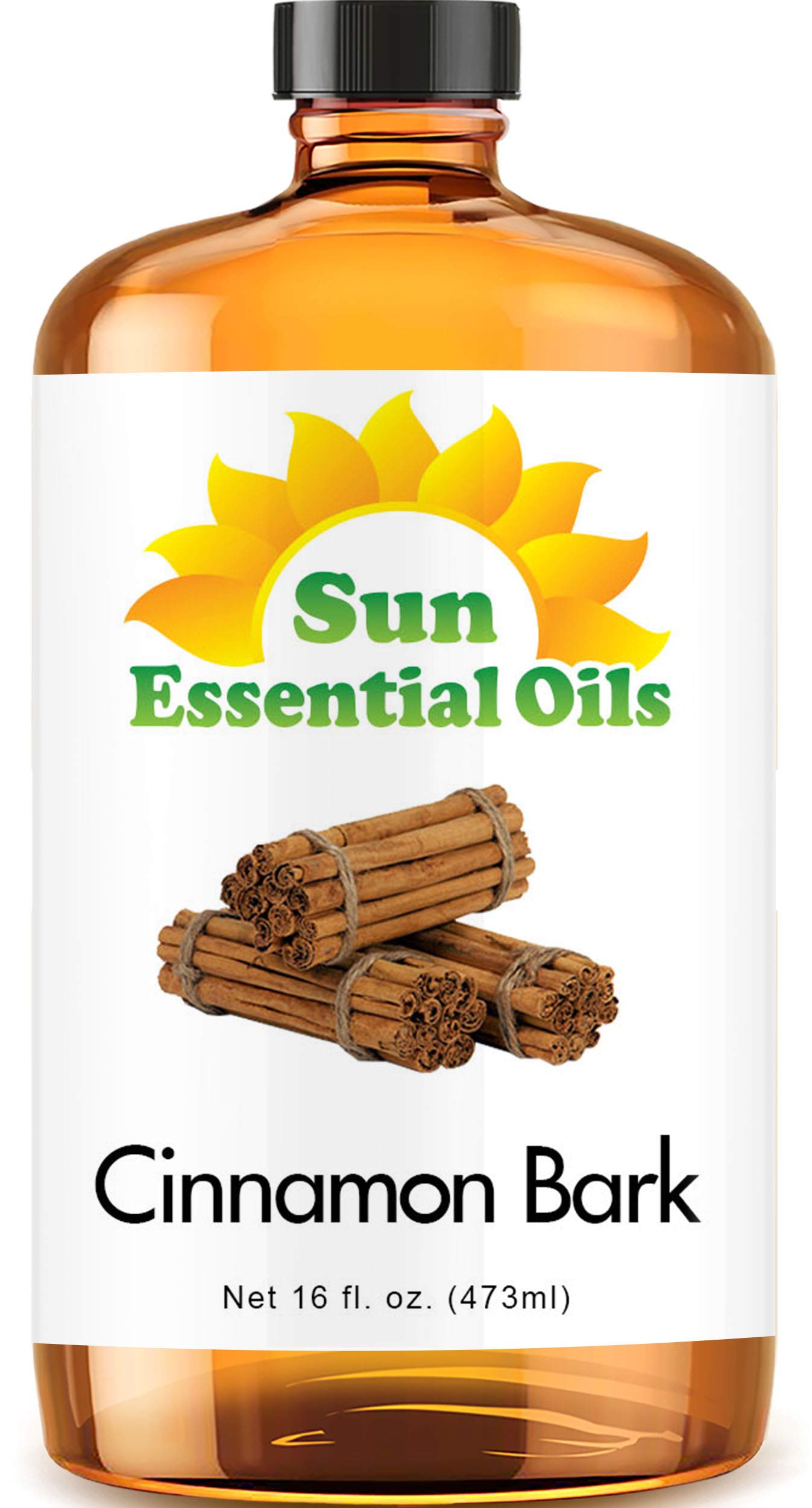 Sun Essential Oils - Cinnamon Bark Essential Oil (16 oz) for Diffuser, Aromatherapy Massage, Skin & Hair, Fragrance for Candle, Soap & Lotion Making at Home