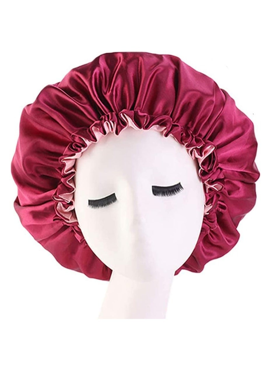 Women's Adjustable Reversible Satin Bonnet Soft Double Sided Sleep Cap Protects Natural Hair