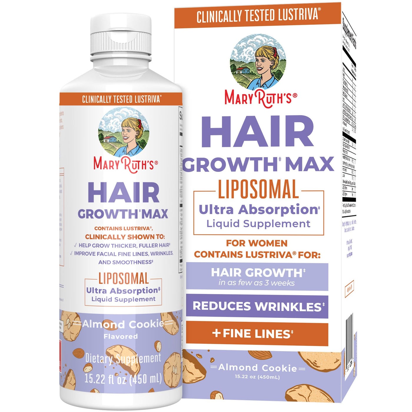 MaryRuth Organics Women's Hair Growth MAX Liposomal | with Lustriva√Ç¬Æ + Biotin 10000mcg + Pumpkin Seed Oil | Thicker Hair | Hair Care | Wrinkles, Fine Lines, Skin Care | Ages 18+ | 15.22 Fl Oz