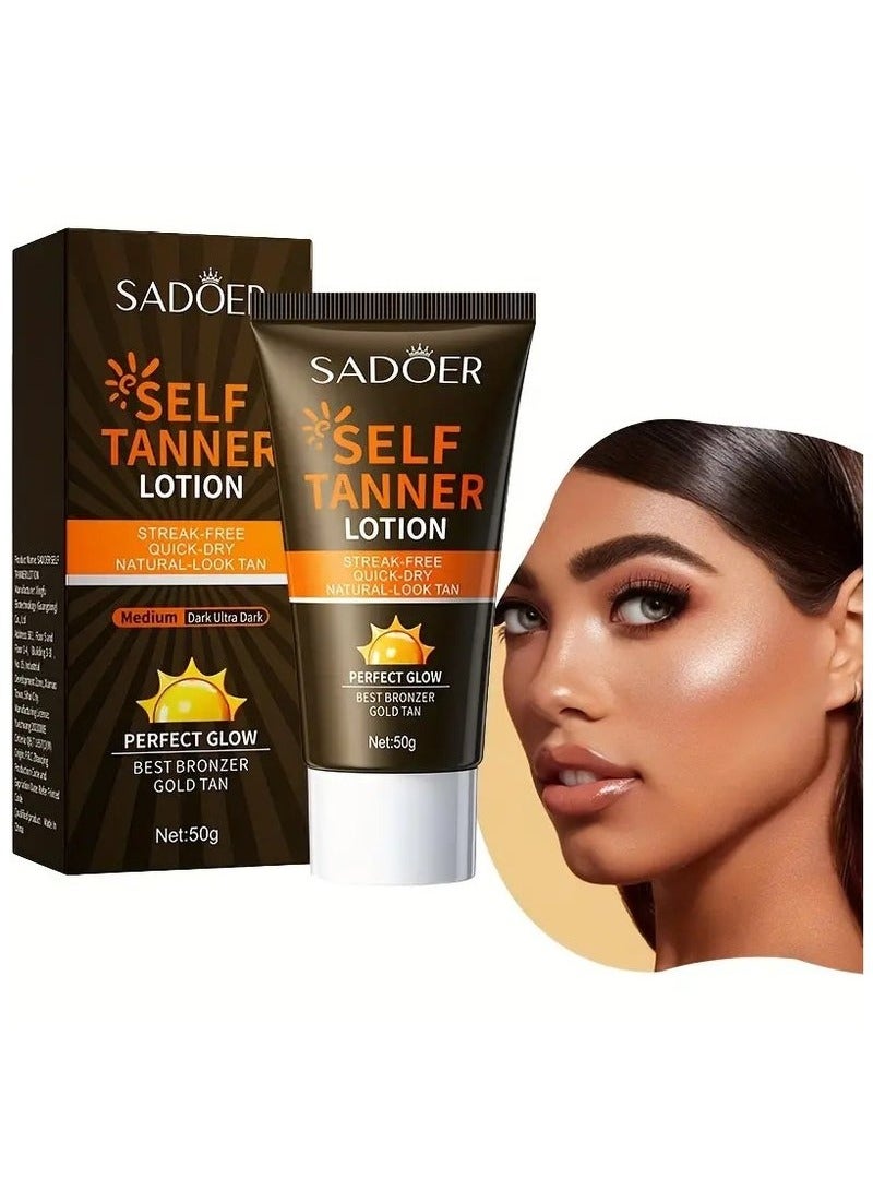 50g Luxury Antique Bronze Black Cream Self Tanning Lotion - Natural-Looking, Sunless, Moisturizing, and Easy to Apply for Fair to Medium Skin Tone - Suitable for Body and Facial, Paraben-Free, Cruelty-Free, and Vegan-Friendly