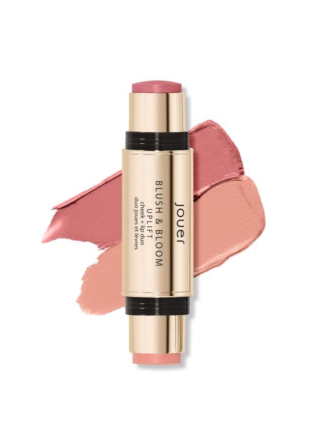 Blush & Bloom Cheek + Lip Duo - Hydrating Cream Blush Stick for Lip and Cheek Tint - Moisturizing Rose Hip and Squalane Oil Formula, Uplift