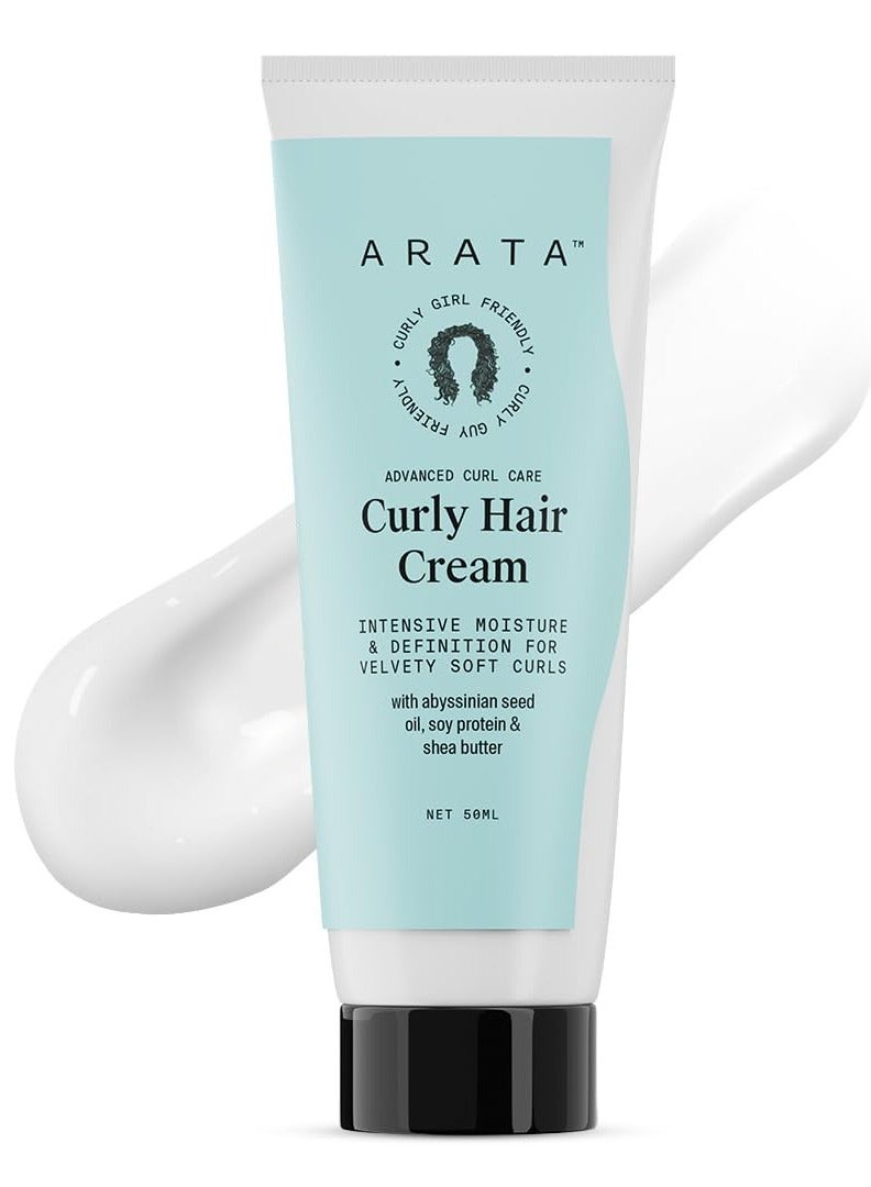 Curl Cream For Dry, Frizzy, Wavy, Curly Hair | Reduces Frizz | Moisturises, Hydrates & Defines Curls | Velvety Soft Curls  50g