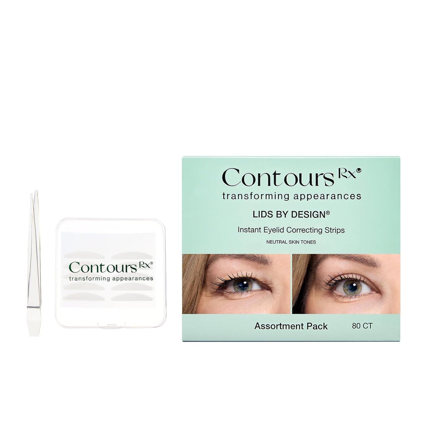 Contours Rx Lids by Design â€“ Assorted Instant Eyelid Lift Strips (NÂ°4â€“NÂ°7) for Slight to Dramatic Droopy, Hooded & Heavy Lids â€“ Transparent, Medical-Grade, Non-Surgical Eye Lift Tape â€“ 80 Count