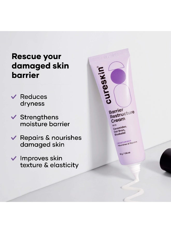Barrier Restructure Cream with Ceramides, Oat Bran & Bisabolol | Intense Hydration & Skin Barrier Repair | Moisturiser for Dry & Sensitive Skin | 30 g - image 2