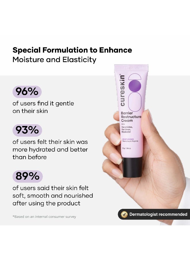 Barrier Restructure Cream with Ceramides, Oat Bran & Bisabolol | Intense Hydration & Skin Barrier Repair | Moisturiser for Dry & Sensitive Skin | 30 g - image 3