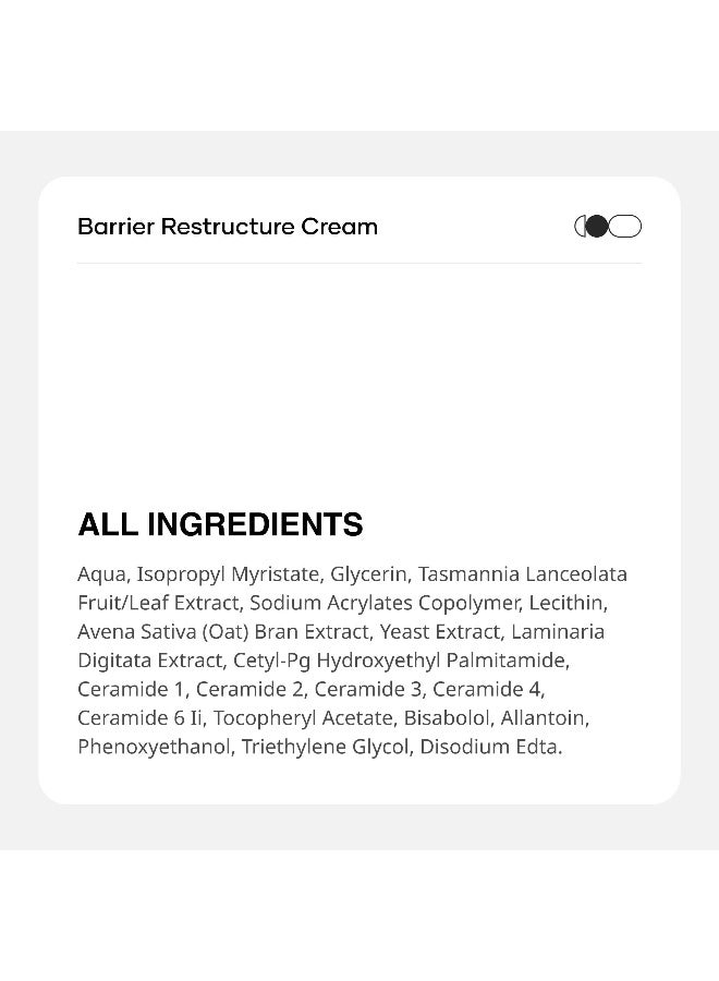 Barrier Restructure Cream with Ceramides, Oat Bran & Bisabolol | Intense Hydration & Skin Barrier Repair | Moisturiser for Dry & Sensitive Skin | 30 g - image 7