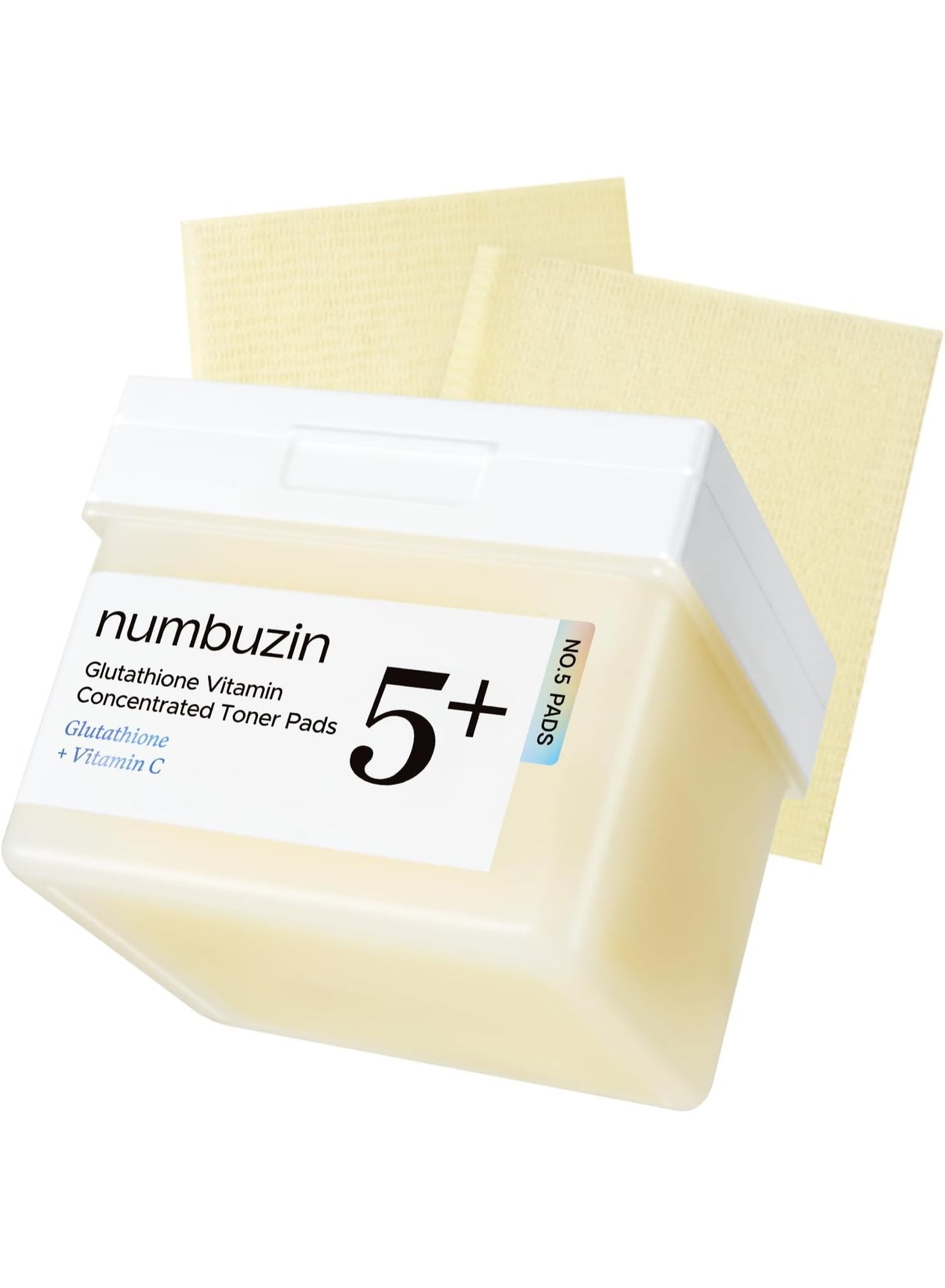 numbuzin No.5 Vitamin-Niacinamide Concentrated Pad, Daily Double-Sided Facial Pads with Glutathione, PHA & LHA for a Fresh, Radiant-Looking Skin Finish 180 ml (70 Pads)