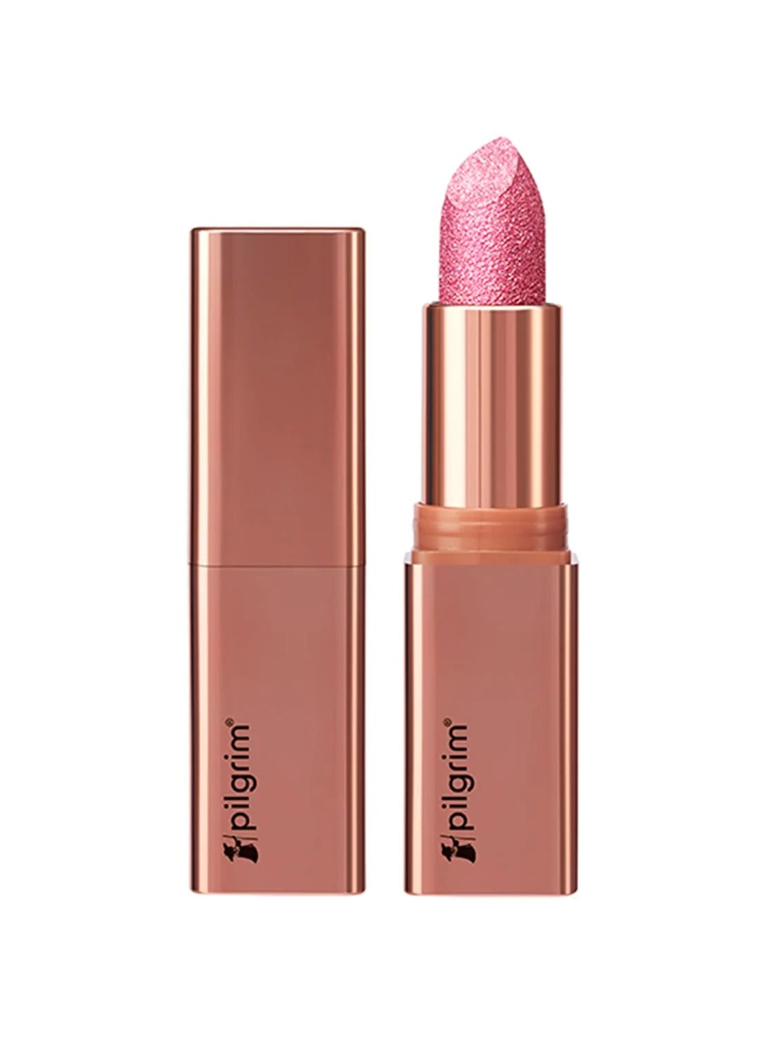 Pilgrim Glitter Lipstick For Women 4.2gm | Dubai Luxe Lifestyle - Chic Haseena Shade | Lipstick Infused with Vitamin E & Olive Oil | Glitter Formula With Matte Finish | Non Drying | All Skin Types