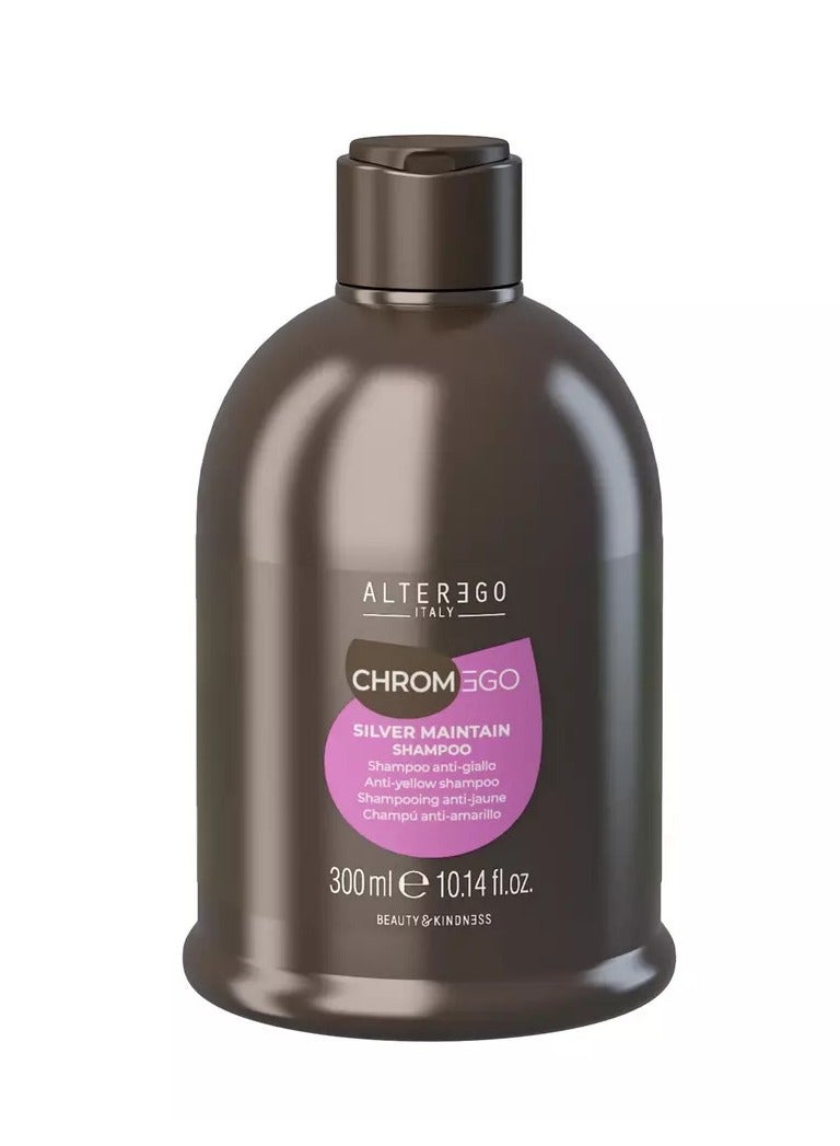ALTER EGO Chromego Silver Maintain Shampoo | Anti-Yellow Formula for Blonde and Grey Hair | 300ML
