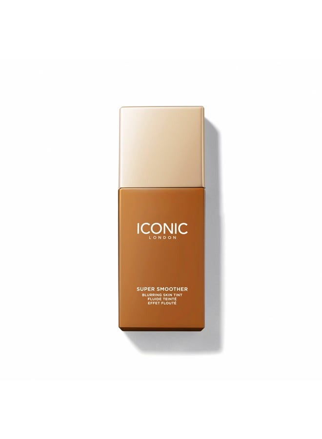 Super Smoother Blurring Skin Tint | Light to Medium Coverage, Hydrating, Ultra-Lightweight Tinted Moisturizer, Cruelty-Free, Vegan Makeup (Warm Deep) 1.01 Fl oz