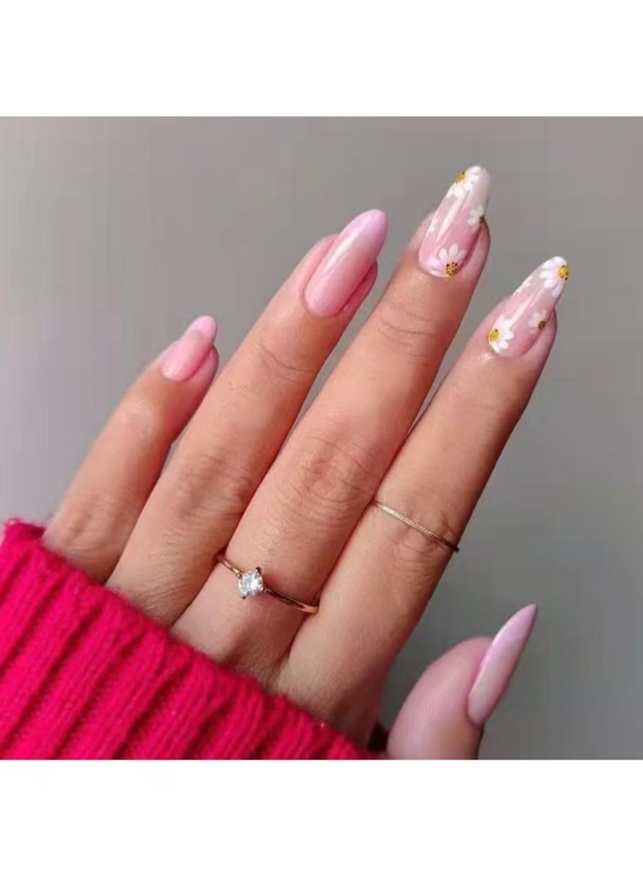 Press on nails,24Pcs,French Pink Edge Wearable Nails, Fashionable and Minimalist Nail Tips for Effortlessly Creating an Elegant French Style, Perfect for Any Occasion,Fake Acrylic Nails With Glue Kit.