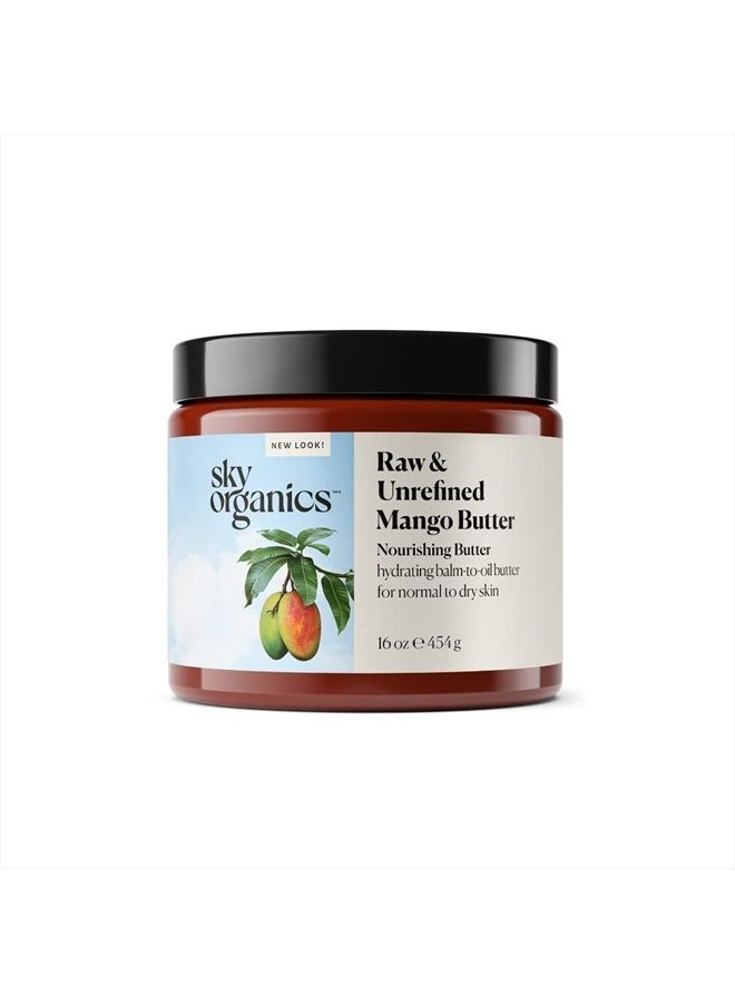 Mango Butter for Body & Face, 100% Raw and Unrefined to Hydrate, Balance & Even Tone 16 Oz.