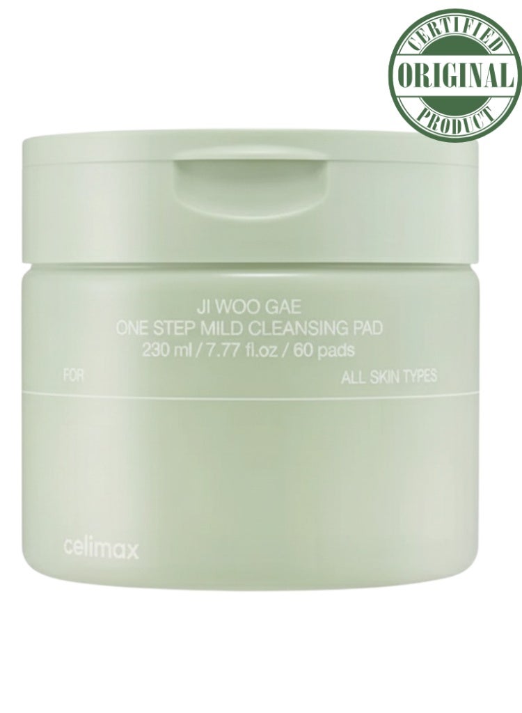 celimax Ji.Woo.Gae One Step Mild Cleansing Pad – Gentle Daily Cleansing Pads with Soothing Formula for Clear, Hydrated, and Fresh Skin – 60 Pads