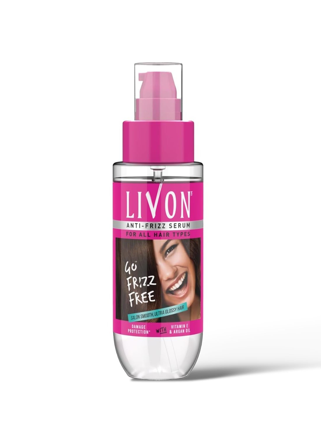 Livon Hair Serum, For Dry & Frizzy Hair | Provides shine , smoothness & damage protection| Leave in serum for women & Men| With Vitamin E & Argan Oil | 100ml