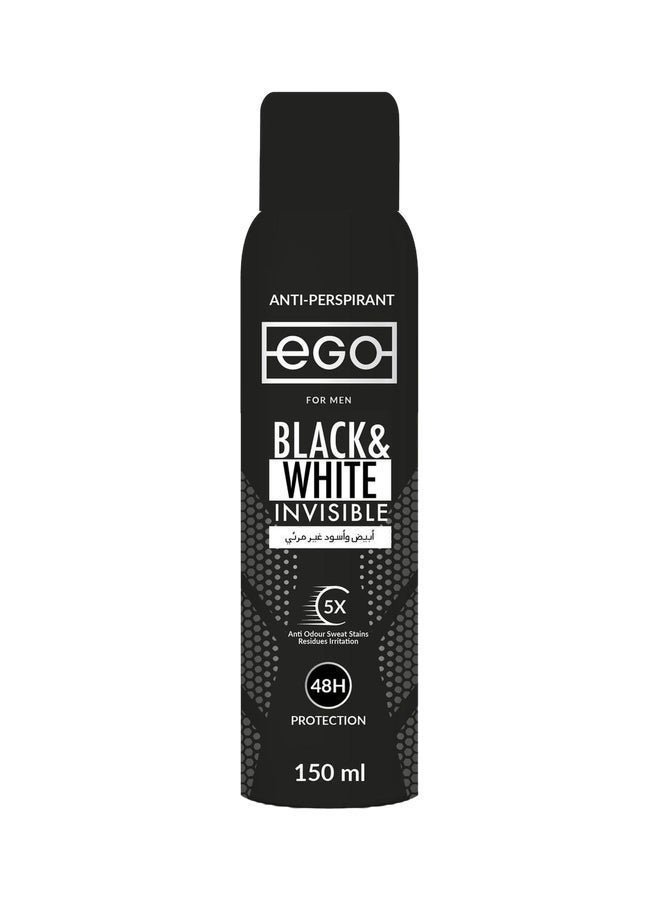 Black And White Invisible Anti-Perspirant For Men, UAE
