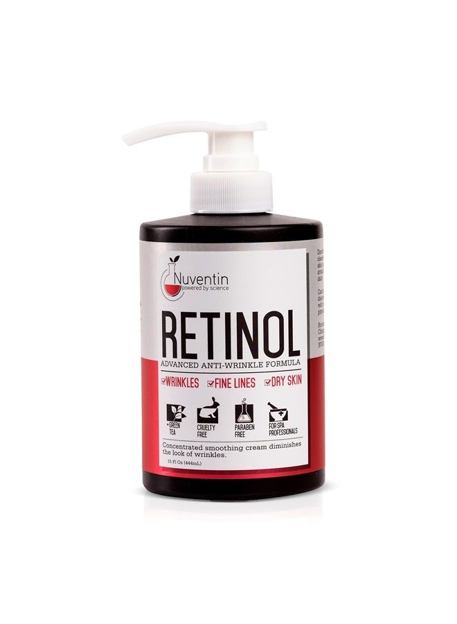 Retinol Cream Face & Body Moisturizer Lotion W/Hyaluronic Acid & Green Tea, Anti-Aging Skin Care Body & Face Lotion For Wrinkles, Fine Lines, Sagging Skin, & Dry Skin, 15 Fl Oz