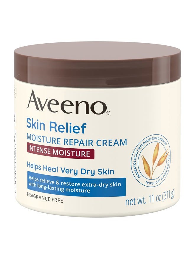 Skin Relief Intense Moisture Repair Body Cream with Triple Oat & Shea Butter Formula, Helps Relieve & Restore Extra-Dry Skin with Long-Lasting Moisture, Fragrance-Free, 11 oz