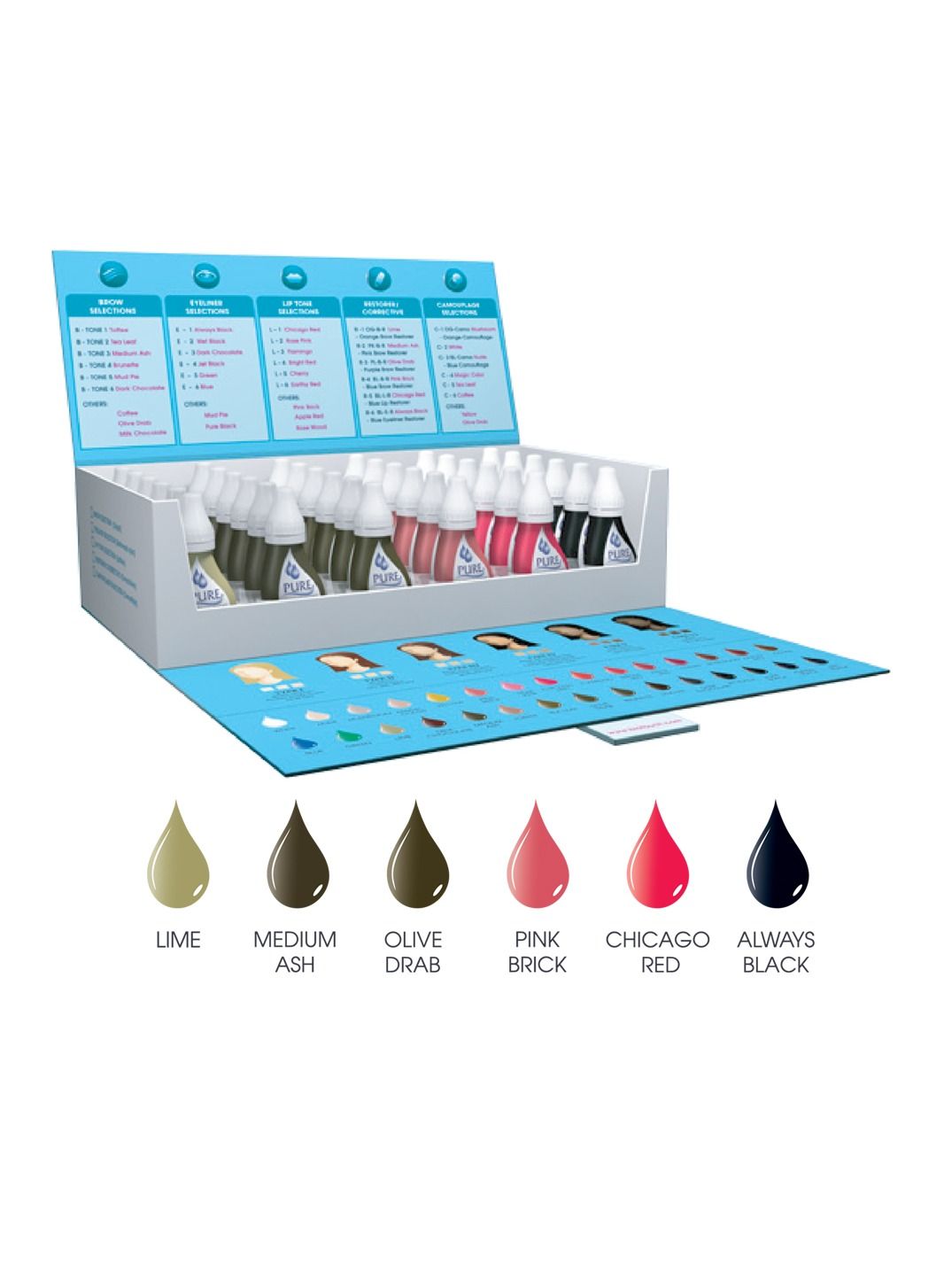 Eyebrow pigment for eyebrows brows micro pigments microblading pigments pmu machine use medical grade no mixing eyebrow pigment for shading for professionals only 3mlx6 bottles