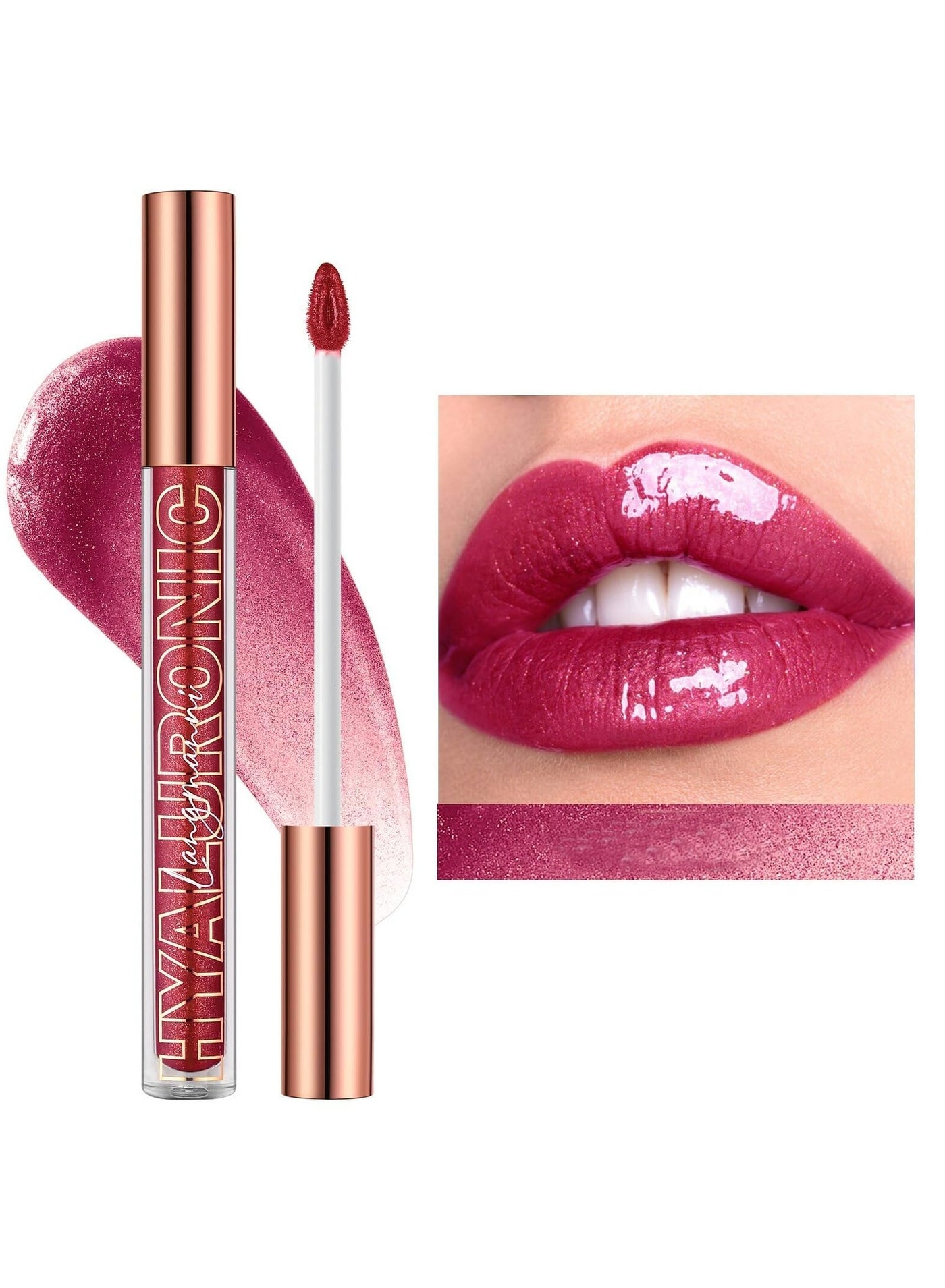 "Luxurious Hyaluronic Acid glitter Lip Gloss: Eight Shades of Moisturizing Brilliance" (#08)