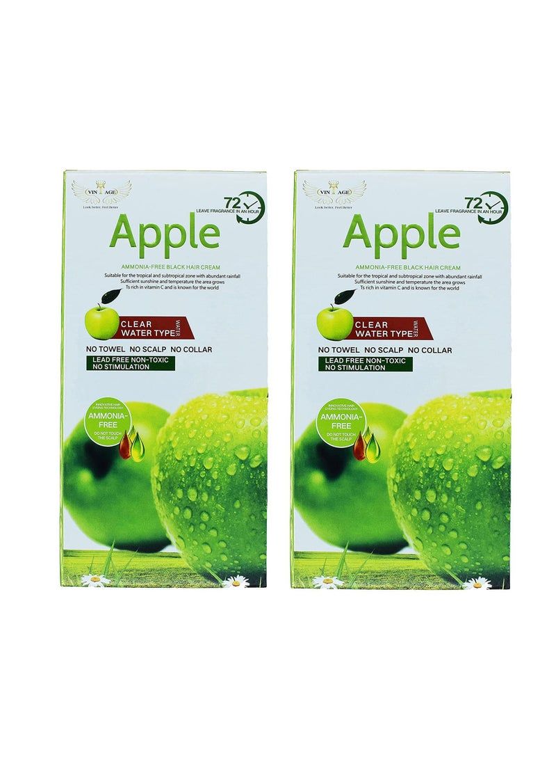 Apple Natural Hair Color Shampoo Ammonia Free Black 1000ml (Pack of 2)