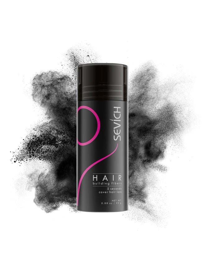 Hair Fibers for Thinning Hair, Hair Building Fibers Instantly Thicker & Fuller Look,Hair Powder for Men & Women 25g Black