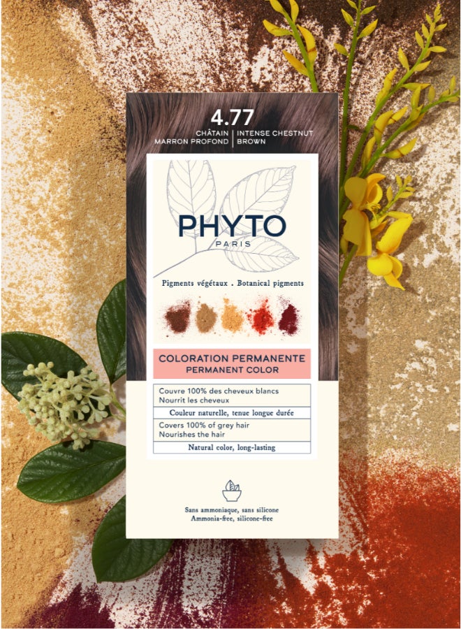 Phyto PhytoColor Permanent Hair Color Kit, Shade 4.77 Intense Chestnut Brown, Ammonia-Free Botanical Hair Dye with 100% Grey Coverage - image 3
