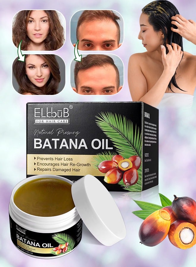 120g Natural Batana Oil Hair Butter Raw Batana Oil for Hair Growth with Castor Seed Oil and Shea Butter Batana Oil Enhance Hair Strength Prevent Hair Loss Repair Splitting Drying Hair Growth Oil
