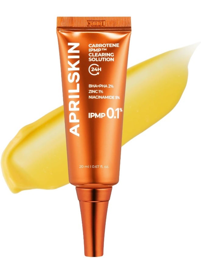 APRILSKIN Carrotene IPMP™ Clearing Solution || Quickly soothes troubled areas and helps clear blemishes | Formulated with BHA, AHA, Niacinamide & Zinc Oxide | Vegan, Cruelty-Free (0.67fl.oz.)