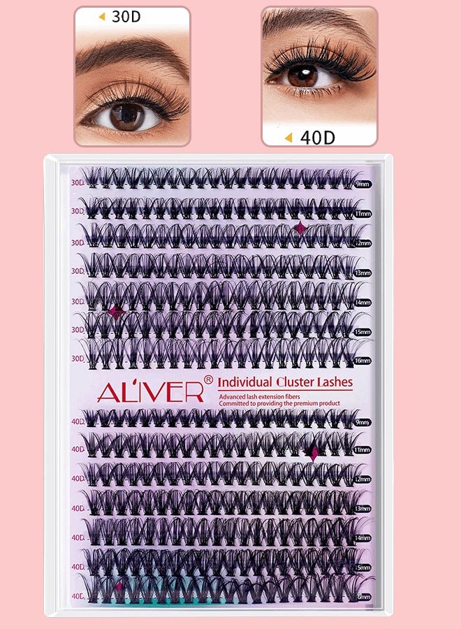280 Pcs Lash Clusters Set Eyelash Extensions Wispy False Eyelashes Lash Clusters DIY Eyelash Extensions Individual False Eyelashes for Women