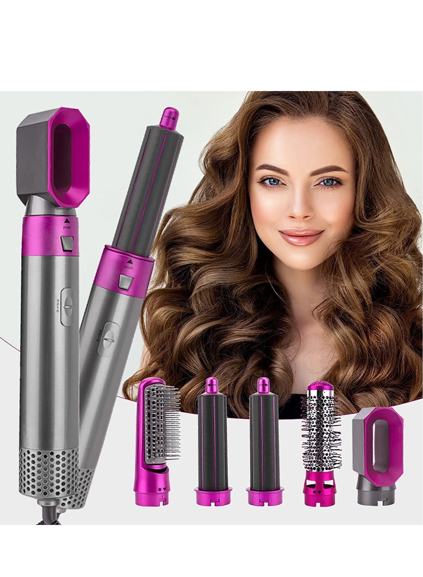 5 in 1 Hair Dryer Hot Comb Set Hair Curler Wet Dry Professional Curling Iron Hair Straightener Styling Tool Hair Dryer