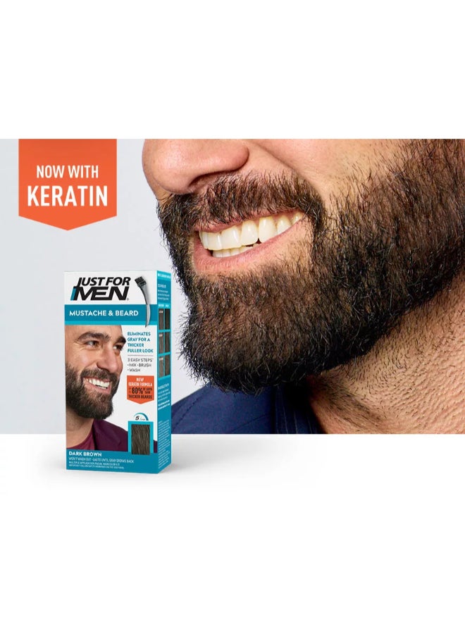 Mustache & Beard – Dark Brown Beard Dye For Men, M-45, Single Use Brush-In Color Gel With Biotin, Coconut Oil, And Aloe For Fuller, Healthier Facial Hair - image 2