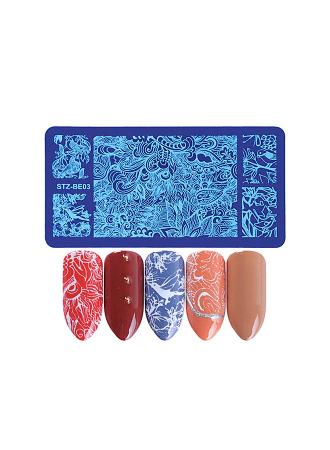 Nail Plates Nail Stamp Templates Metal Manicure Stencils Nail Art Stamping Image Plates for Nail Salon DIY Decoration MEDIUM NSP STZBE03