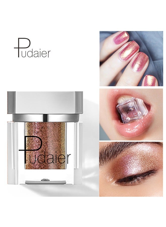 Silver Bottle Color Square, Monochrome Glitter Eyeshadow Pearlescent Long-Lasting Highly Pigmented Shimmer Mashed Potato Eye Makeup for Women #703