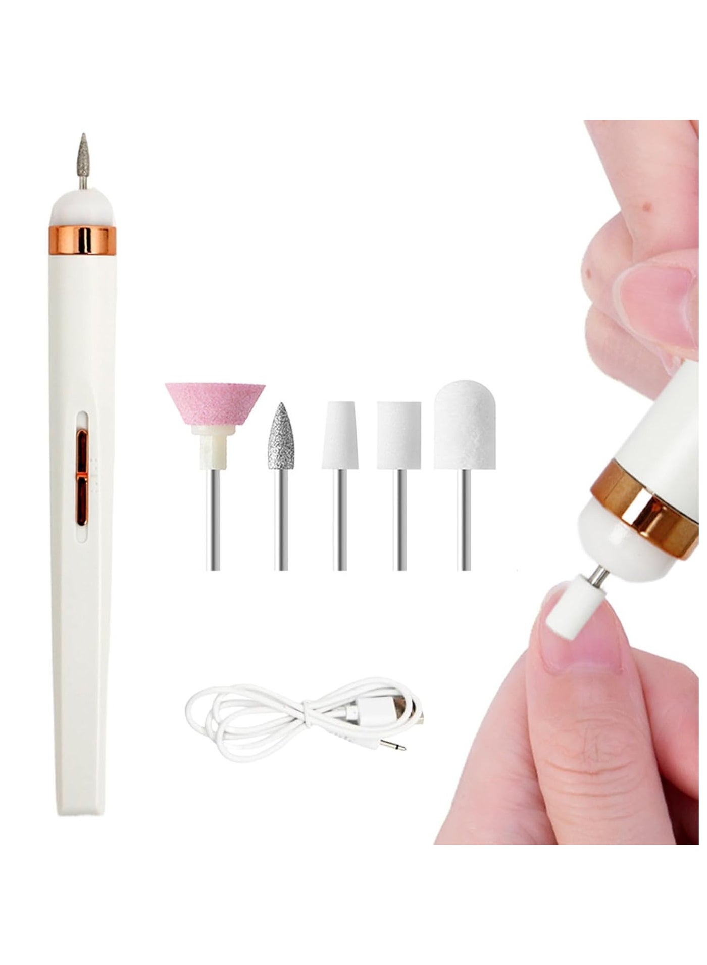 Electric Nail File Gel Polish Remover Manicure Pedicure Trimmer with LED Light