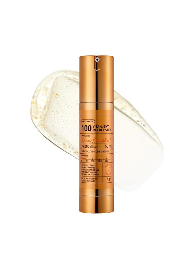 VT Cosmetics Vita-Light Reedle Shot 100, Serum with Vitamin C Capsules, Vitamin E, Hydrating Care, Korean Skincare for Sensitive Skin 1.69Fl Oz(50ml)