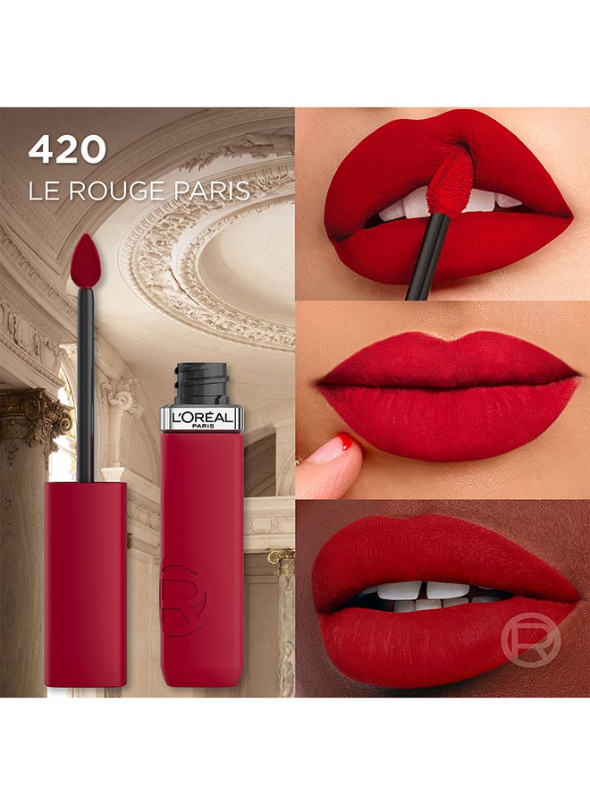 Infaillible Le Matte Resistance Liquid Lipstick Up To 16 Hour Wear, 420 Le Rouge Paris - image 5