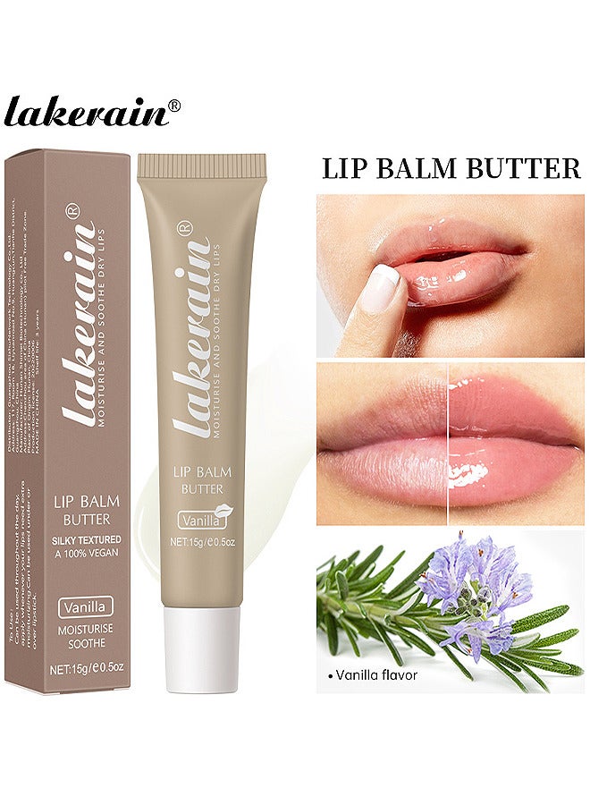 Moisturizing Lip Balm Butter, For Dry Cracked Lips, Day Or Night Hydrating Lip Mask, Ultra-Nourishing Lip Care Moisturizer For Soft, Smooth Snd Supple Lips (Vanilla)