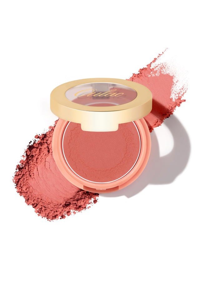 Blush Face Coral Matte | Pigmented Powdery Cream Blusher Warm Skin Light Medium| Natural Matte | Light Weight&Blendable| Cruelty-Free Blush| 12 Forever Young 4.8g