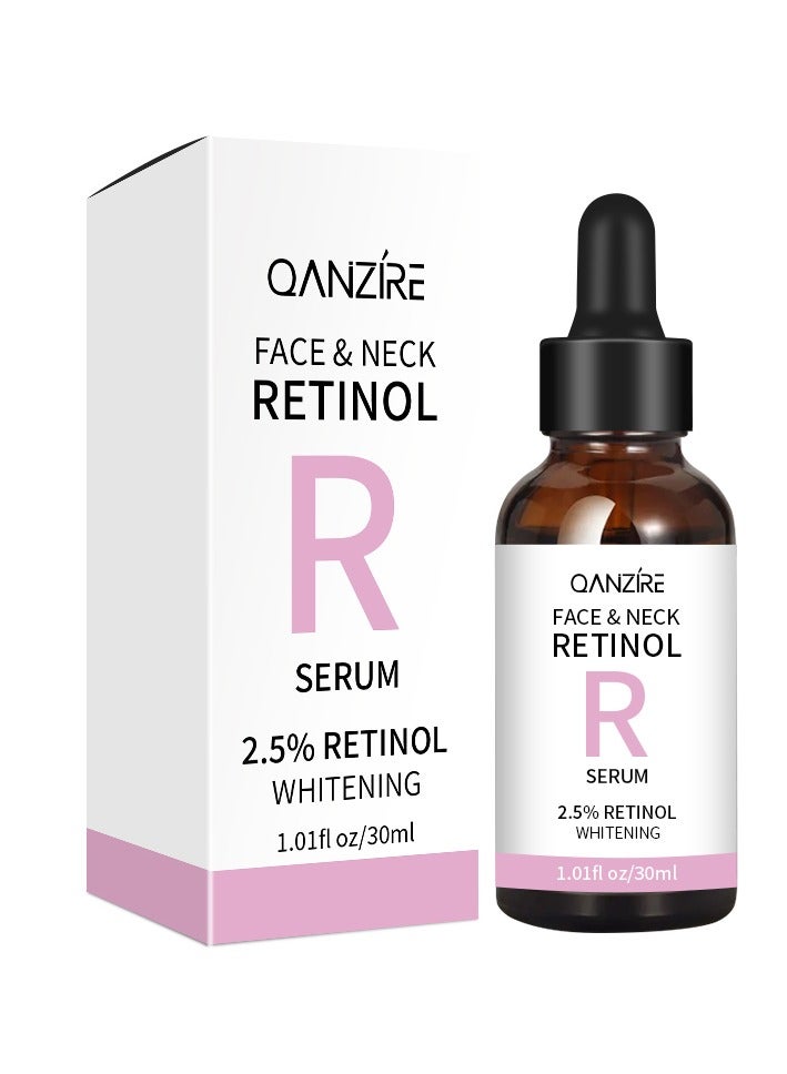 Retinol Face Serum 2.5%, Reduces Wrinkles, Age Spots, Post-Acne Marks. Stimulates Collagen, Firm Skin, Anti Aging with Hyaluronic Acid, Niacinamide (30ml)