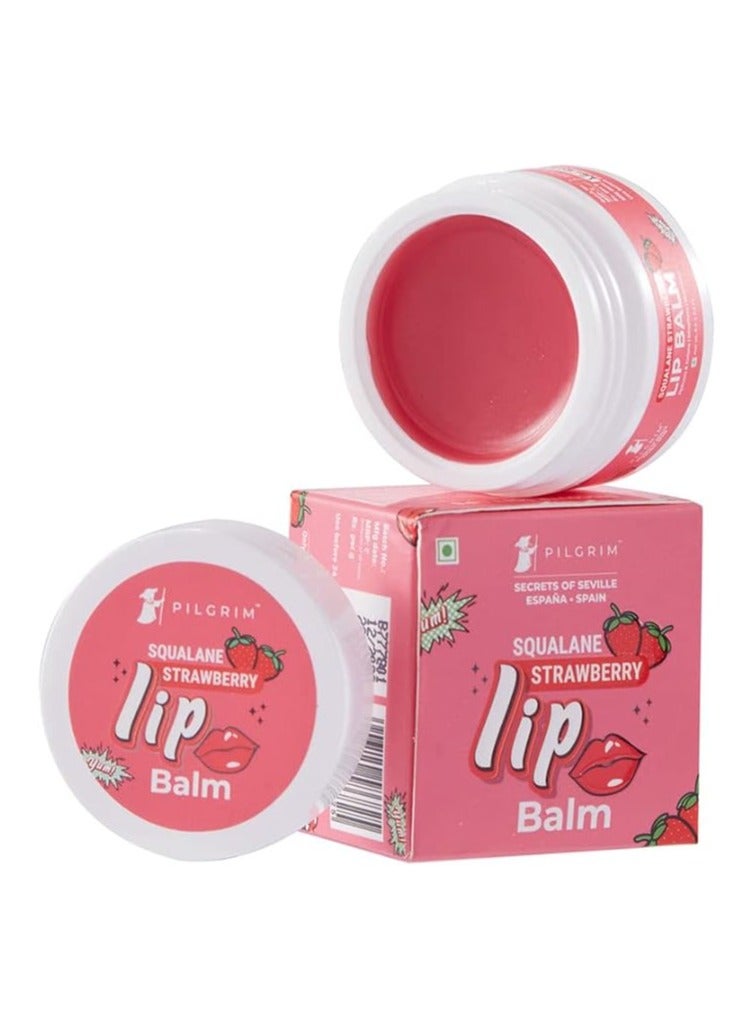 Squalane Lip Balm (Strawberry) for women & men | Lip Balm for dark lips | Lip Balm with Shea & Cocoa Butter for soft lips | Lip Balm for soothing & hydrating Dry & Chapped Lips | 8 gm