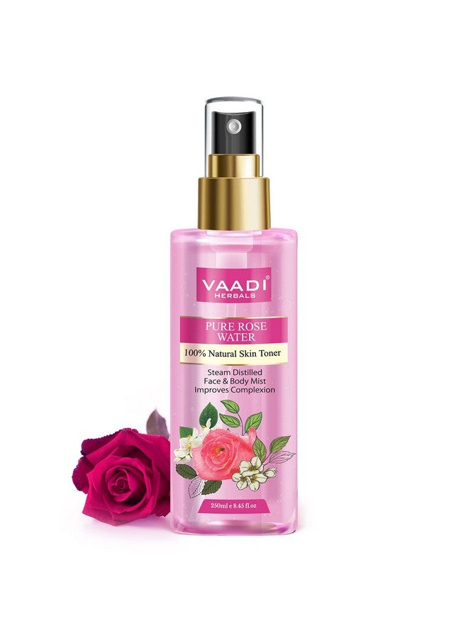 Vaadi Herbals Rose Water for Healthy & Hydrated Skin - 100% Natural & Pure Rose Water | Reduces Skin Redness, Itchiness and Inflamation | Improves Skin Complexion | Prevents Skin Ageing | Alcohol free - 250ml