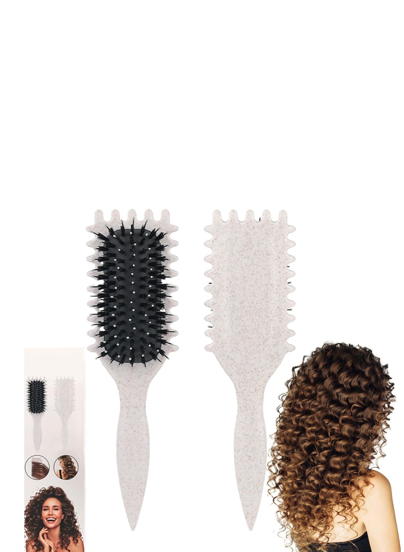 Adando Curly Hair Brush Curl Define Styling Brush Wet Dry Detangler Hair Brush The Essential Tool For Shaping And Styling Your Curls Detangling for Combing Men and Women Achieve Perfectly Defined Curls