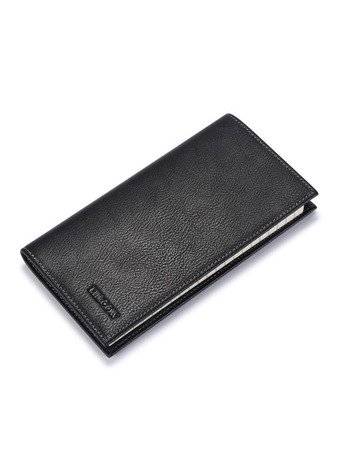 Minimalist Checkbook Cover - Full Grain Leather (Vintage Black)