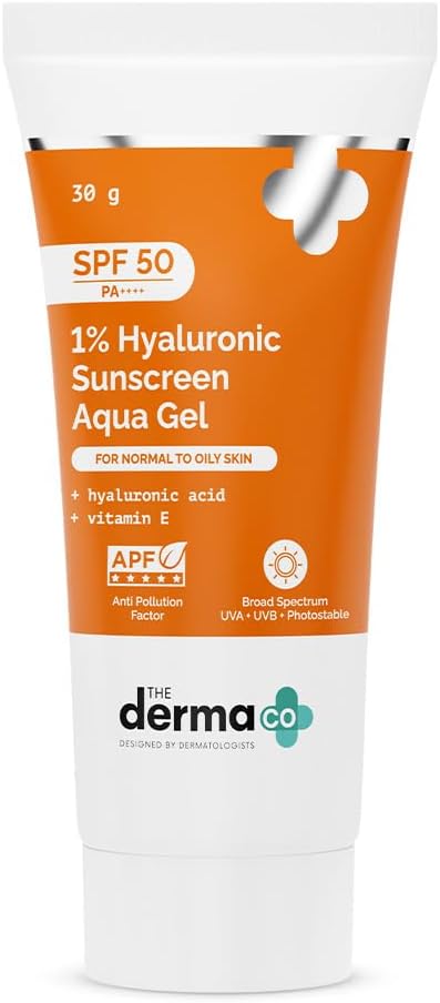 The Derma Co 1% Hyaluronic Sunscreen Aqua Gel SPF 50