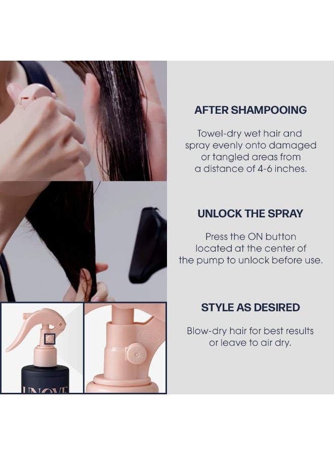 Unove No-Wash Water Ampoule Leave-In Hair Treatment Deep Hydration Frizz Control 200ml - image 3