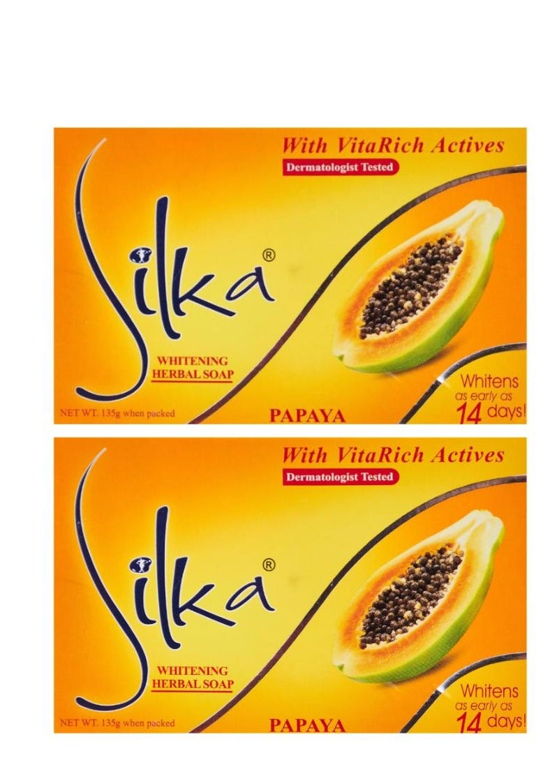 Papaya Skin Whitening Herbal Soap 135g 2pcs