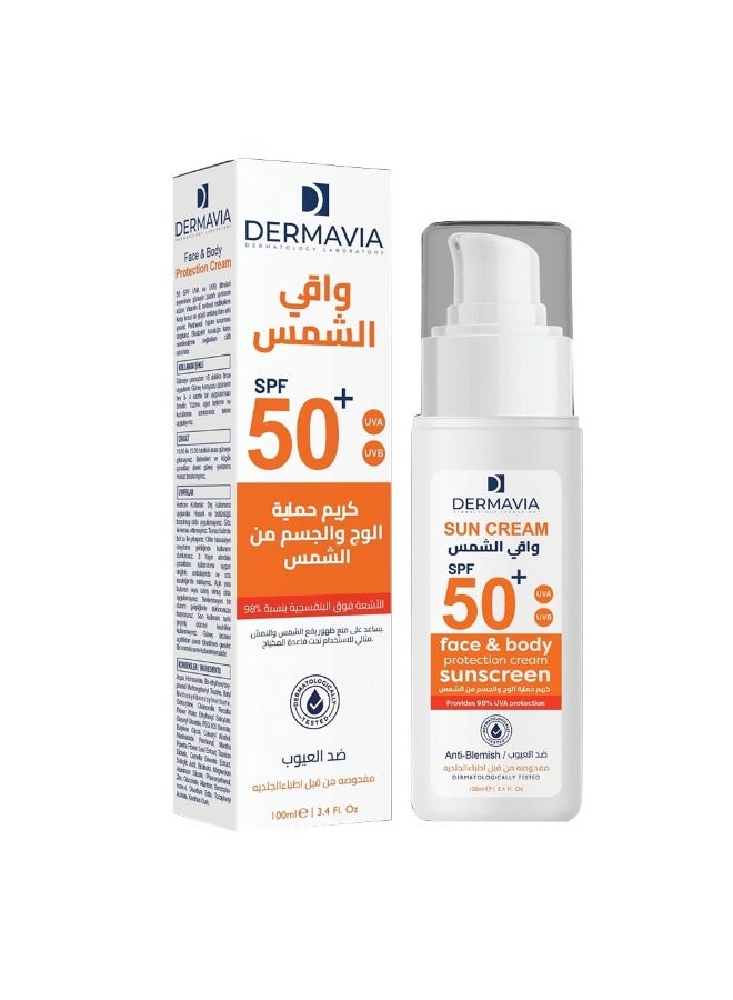 Anti-Blemish SPF50+ Face & Body Protection Sunscreen Cream 100ml