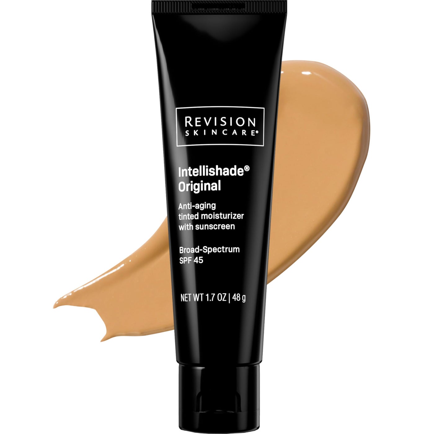Revision Skincare IntellishadeÂ® Original SPF 45, Anti-Aging Tinted Sunscreen for Face, Daily Moisturizer with SPF, Anti-Wrinkle with Peptides & Vitamin C, Hydrating Broad-Spectrum Sunscreen, 1.7 oz